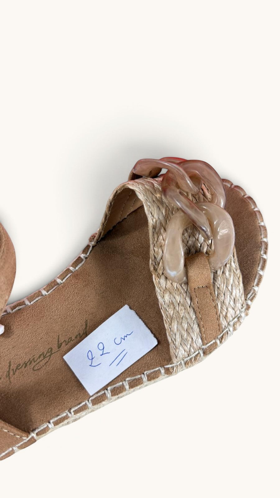 Sandales espadrilles Frippindealz XTI crème à bride tressée et maillon décoratif, vue de dessus