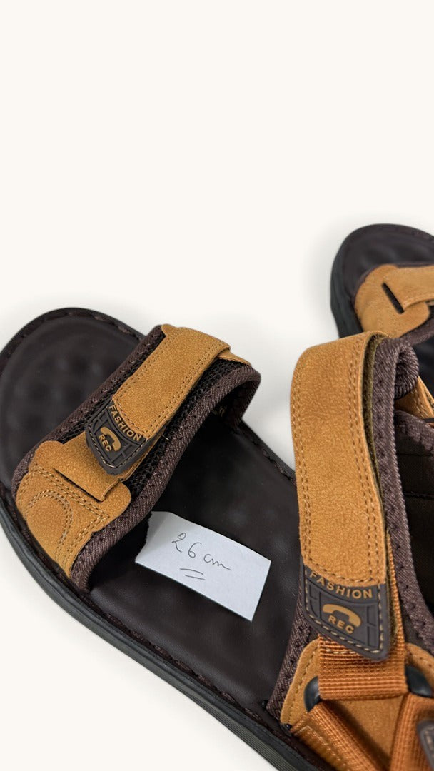Sandales Frippindealz Rocket Men marron en cuir synthétique avec brides ajustables et semelle ergonomique