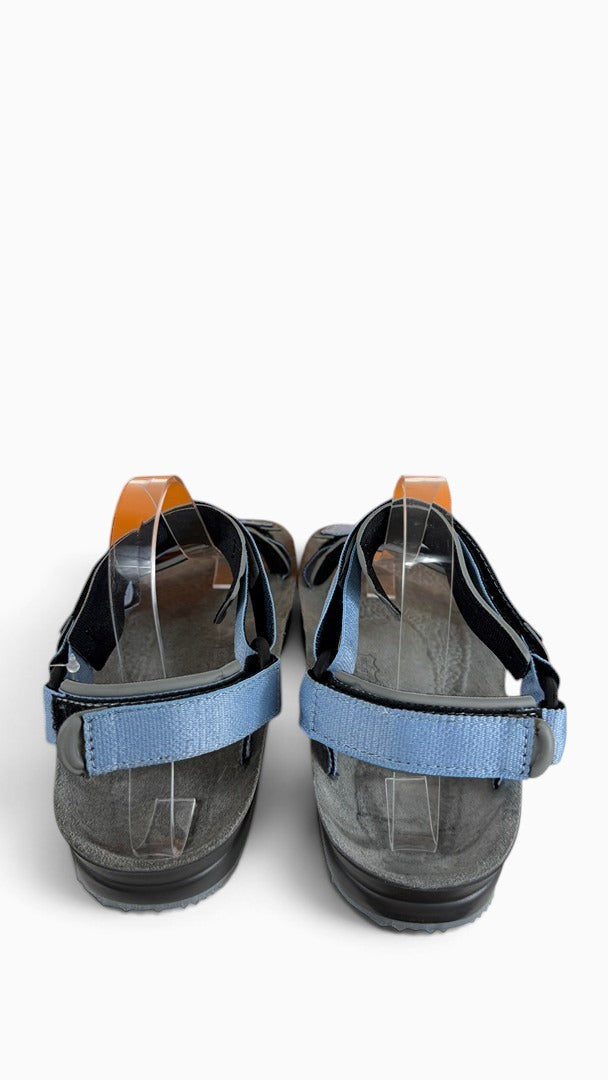 Sandales de randonnée Frippindealz LIZARD Super Hike bleu clair et gris avec semelle en cuir et brides ajustables