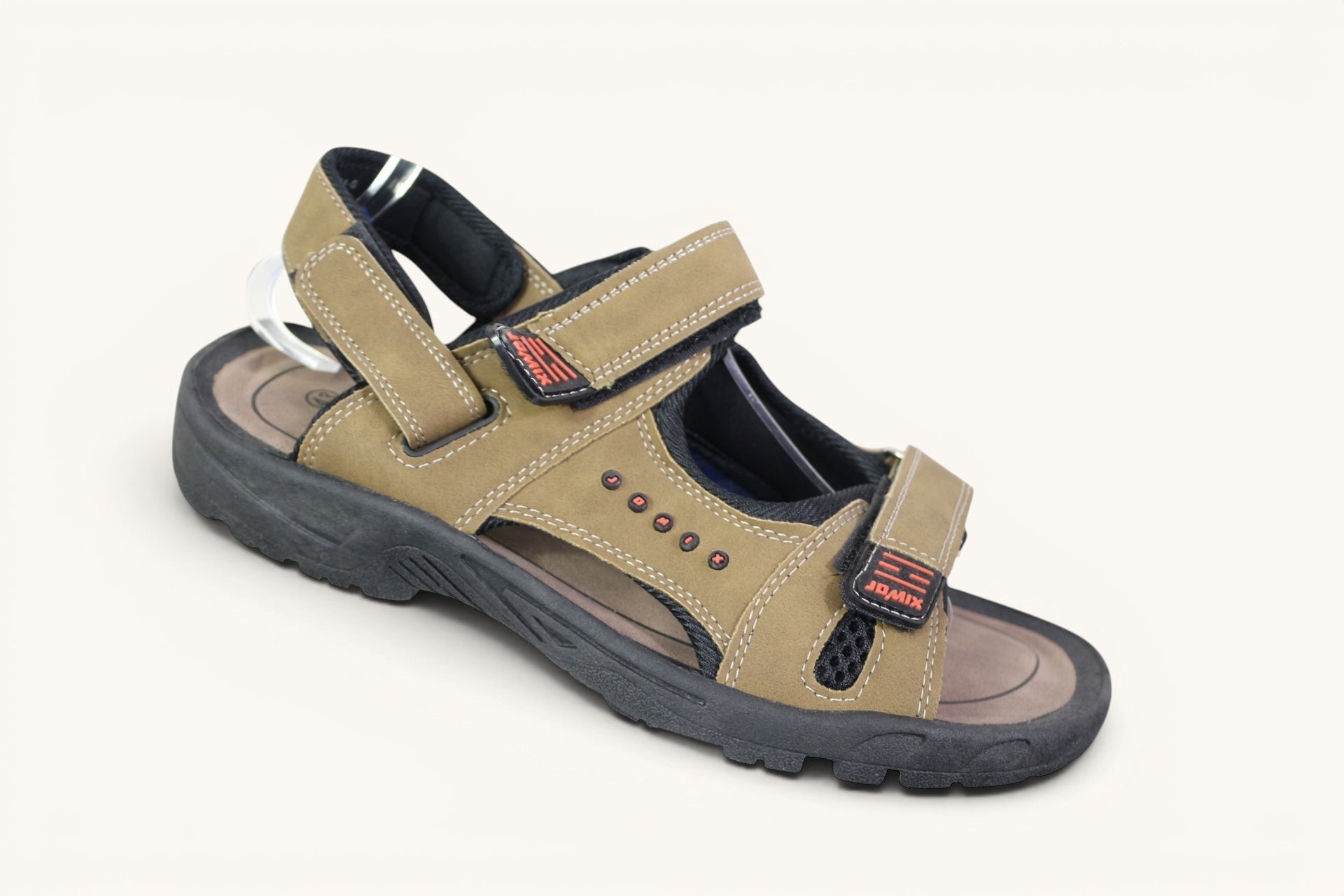 Sandales de randonnée Frippindealz Jomix beiges pour homme avec brides ajustables et semelle crantée noire