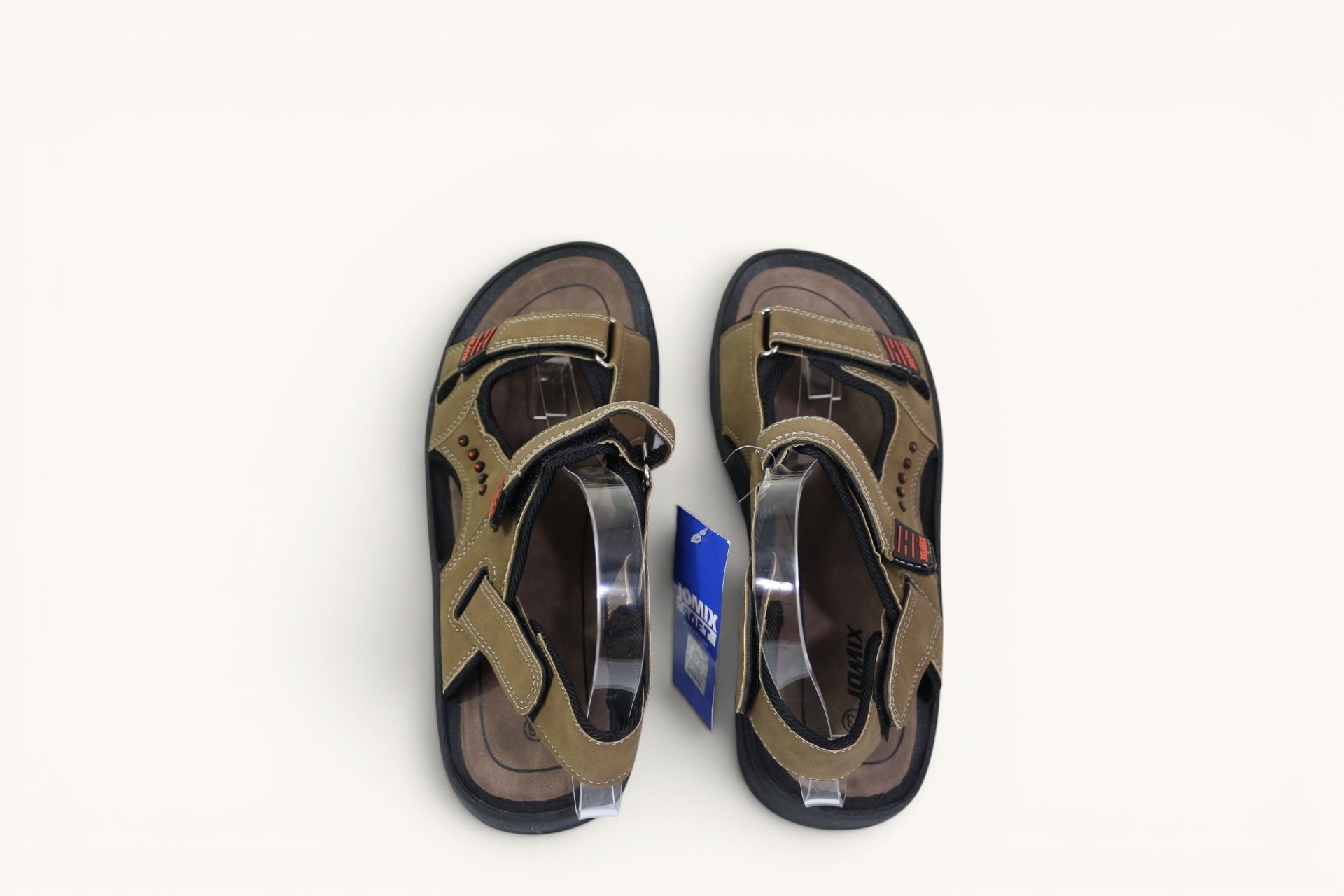 Sandales de randonnée Frippindealz Jomix pour homme en kaki et noir avec brides ajustables et semelle crantée