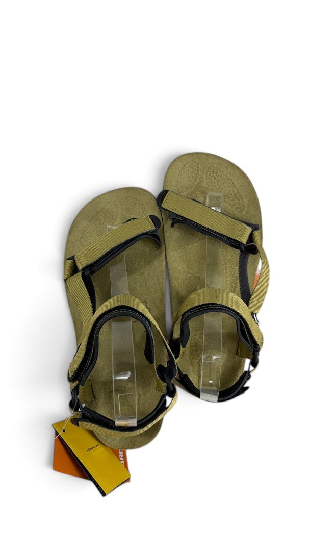 Sandales de randonnée Frippindealz LIZARD Super Hike en cuir kaki avec semelles Vibram et brides réglables