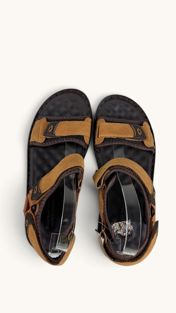 Sandales Frippindealz Rocket Men marron en cuir synthétique avec brides ajustables et semelle ergonomique