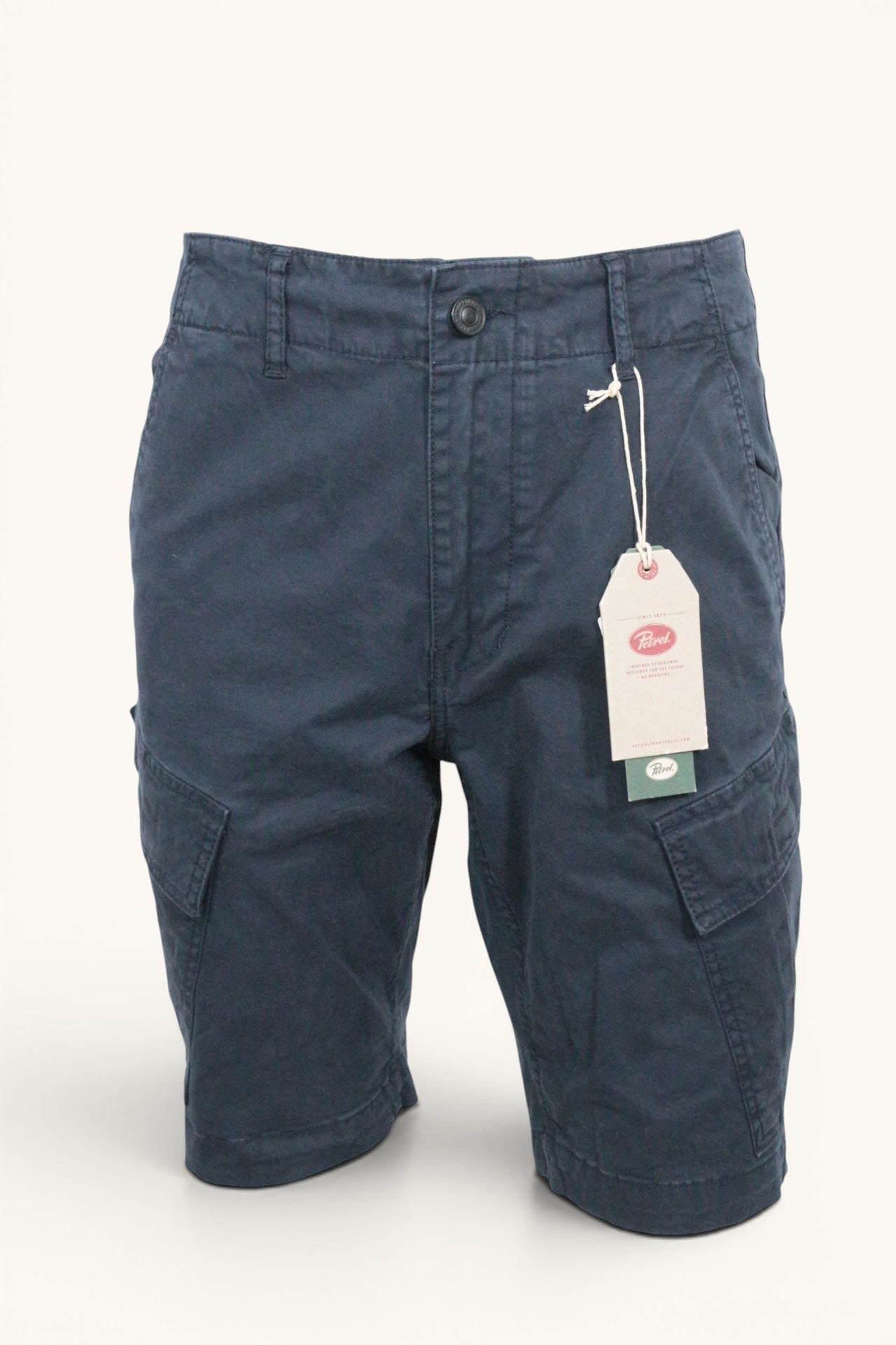 Short cargo bleu nuit Petrol Industries pour homme, 100% coton, neuf avec étiquette, vendu par Frippindealz.