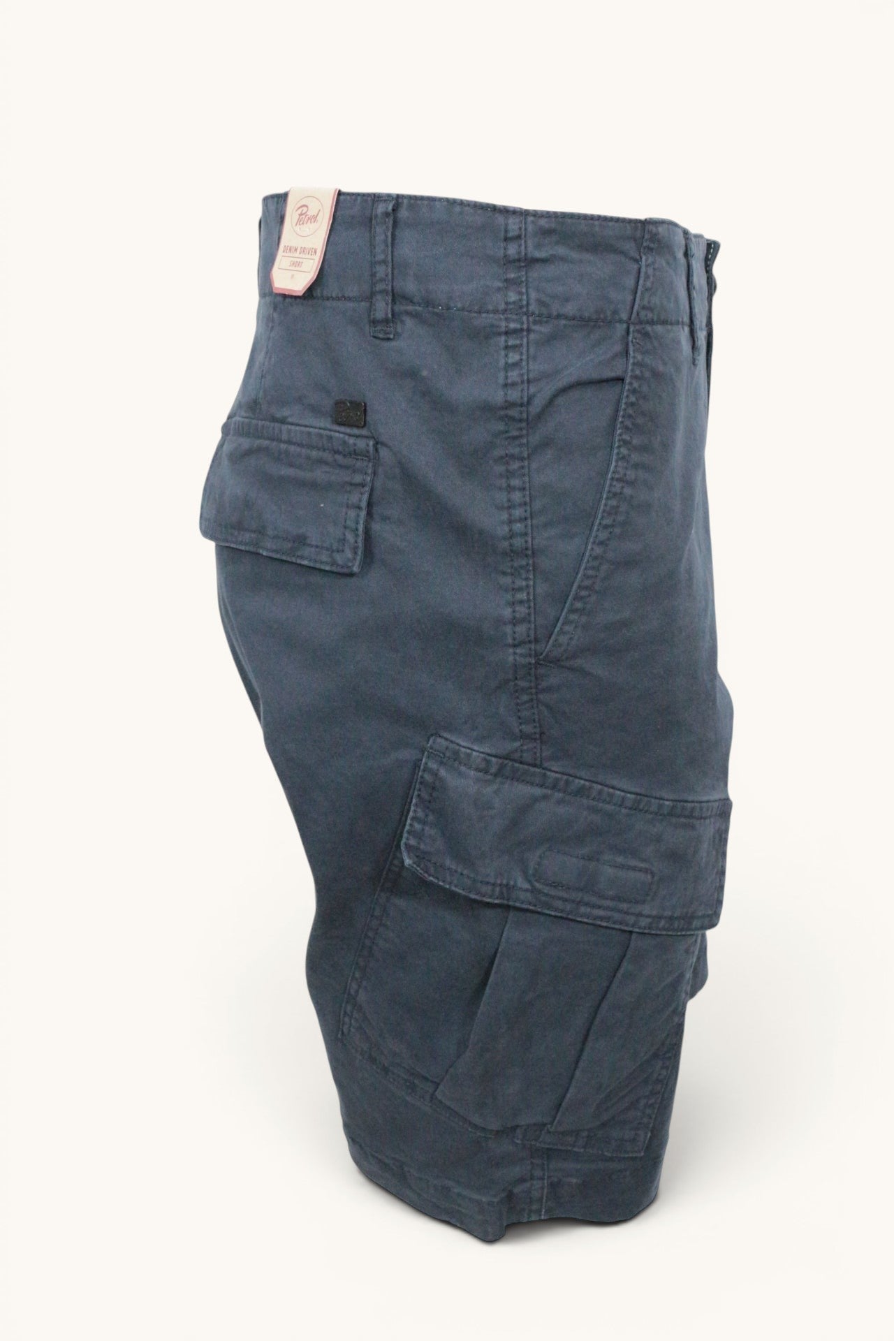 Short cargo homme Frippindealz Petrol Industries bleu nuit en coton avec poches latérales, neuf avec étiquette.