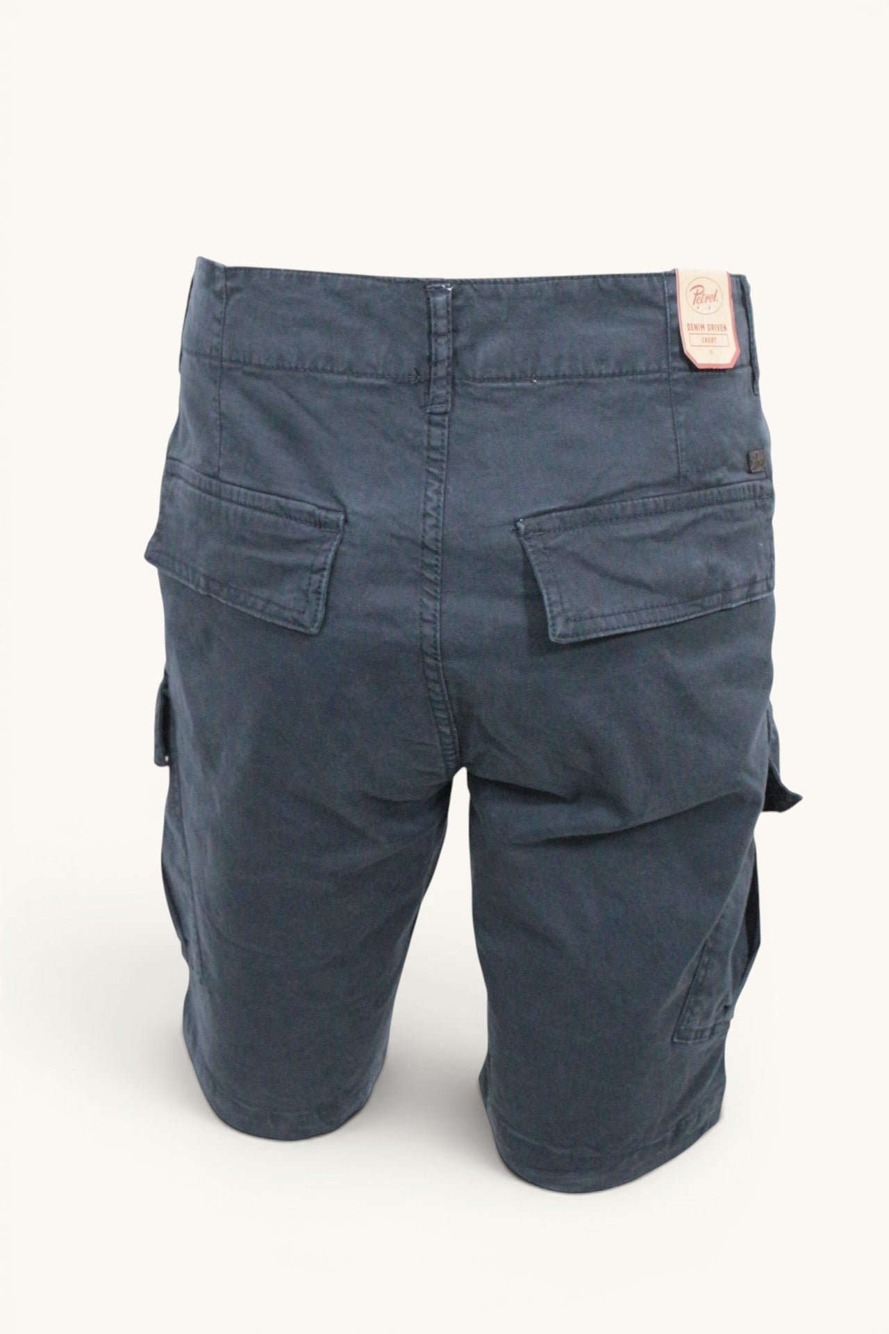 Short cargo homme bleu nuit Petrol Industries en coton, neuf avec étiquette, style casual avec poches arrière