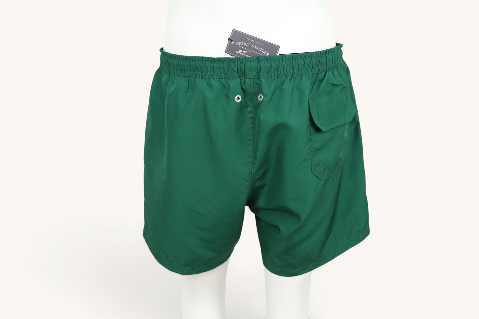 Short de bain Frippindealz Bruce & Butler vert foncé en polyester avec taille élastiquée et étiquette d'origine