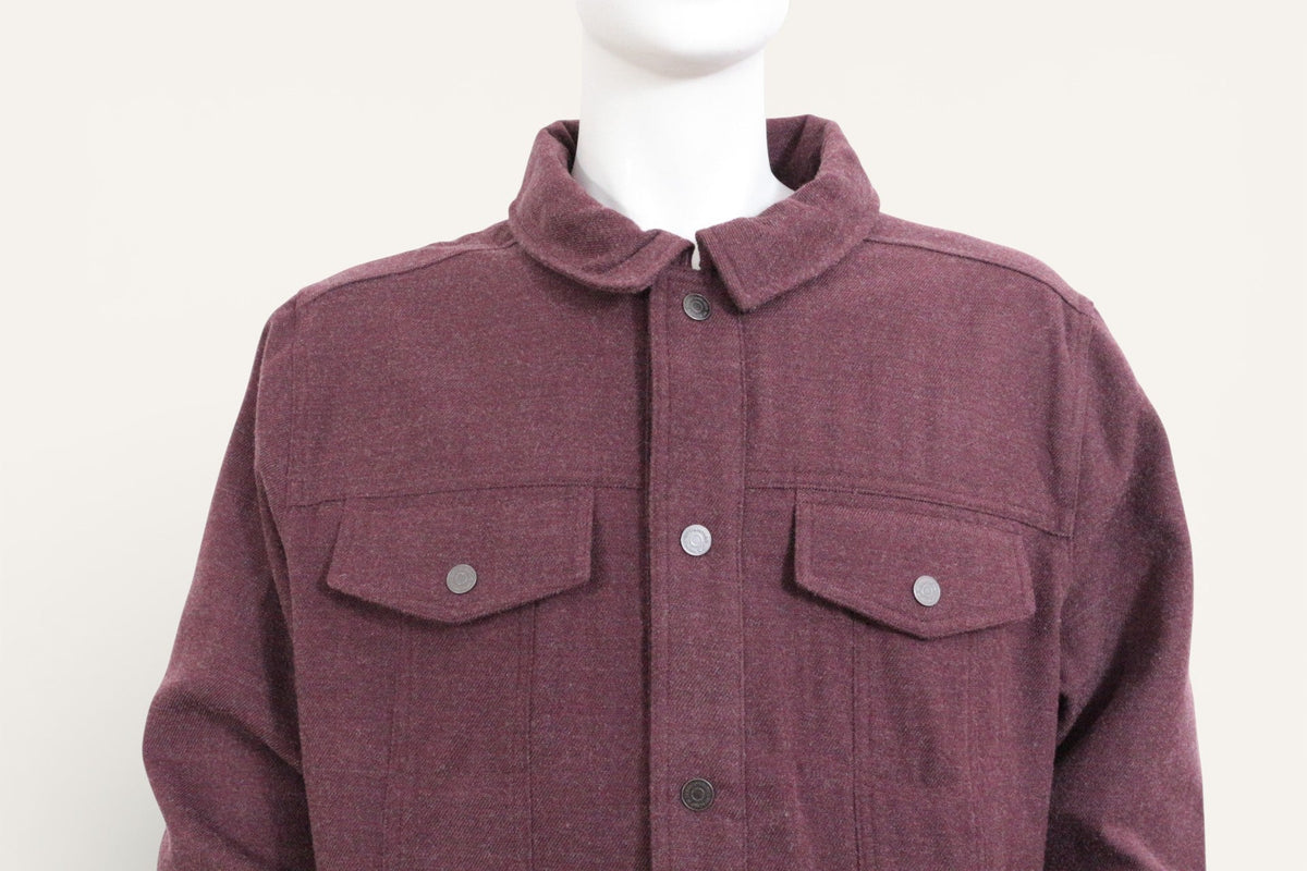Veste homme Frippindealz bordeaux en mélange de laine, acrylique et polyester avec poches poitrine boutonnées