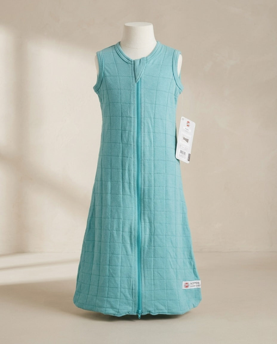 Gigoteuse Lodger Hopper turquoise sans manches avec zip central – Frippin'Dealz – photo retouchée par IA