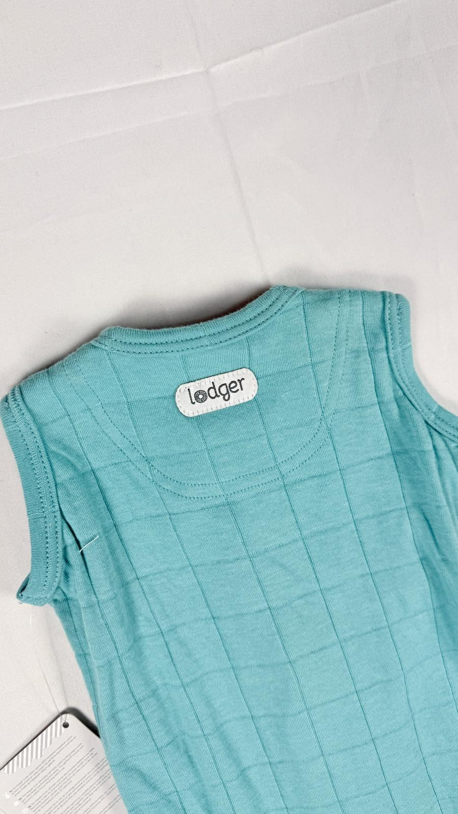 Détail du dos et du col de la gigoteuse Lodger turquoise – Frippin'Dealz