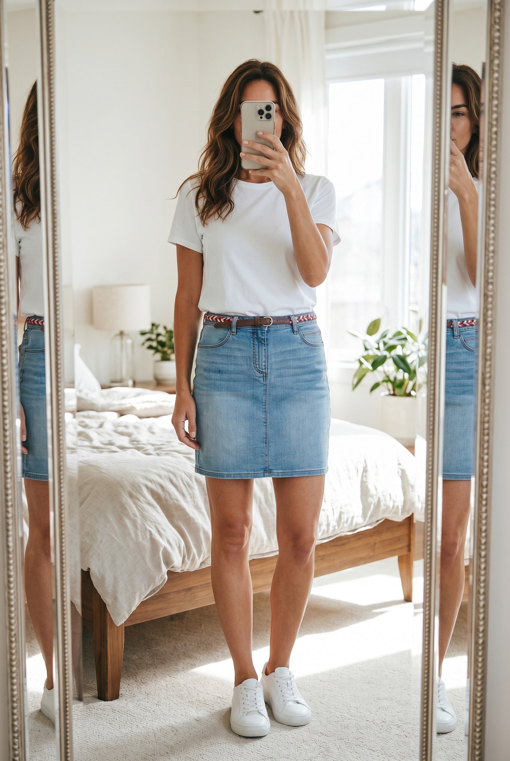 Jupe Jean Cache Cache Neuve T38 Ceinture Tressée Denim Stretch 4