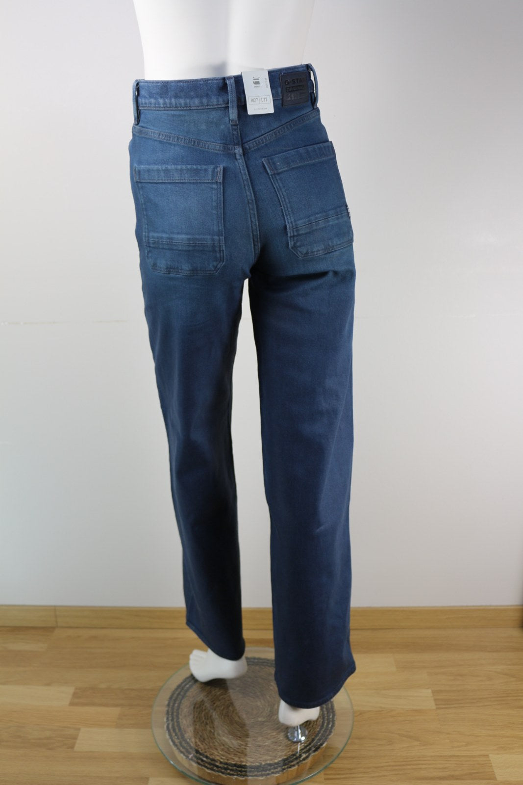 Jean G-Star Raw bleu coupe large vu de dos avec poches plaquées – Frippin'Dealz