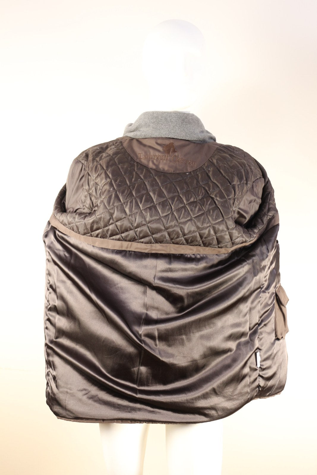 Intérieur matelassé et doublure du manteau Laurent Cerrer marron – Frippin'Dealz