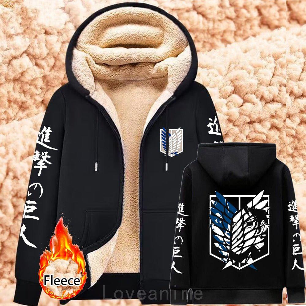 Sweat à capuche noir inspiré du bataillon d'exploration de L'Attaque des Titans – photo 1 – Frippin'Dealz