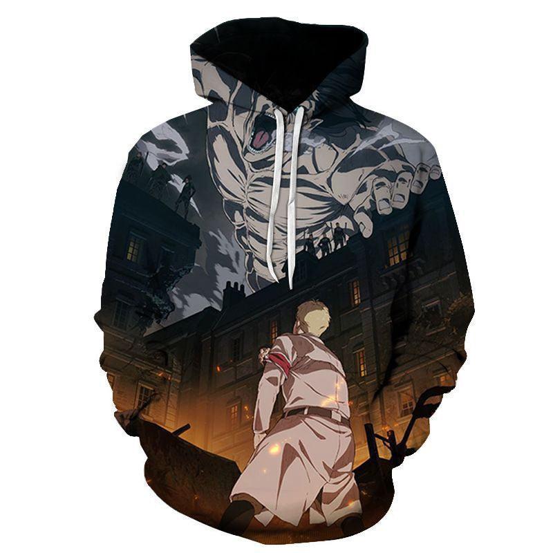 Sweat à capuche imprimé Eren inspiré de L'Attaque des Titans – photo 1 – Frippin'Dealz