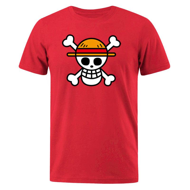T-shirt drapeau pirate chapeau de paille inspiré de One Piece – photo 1 – Frippin'Dealz