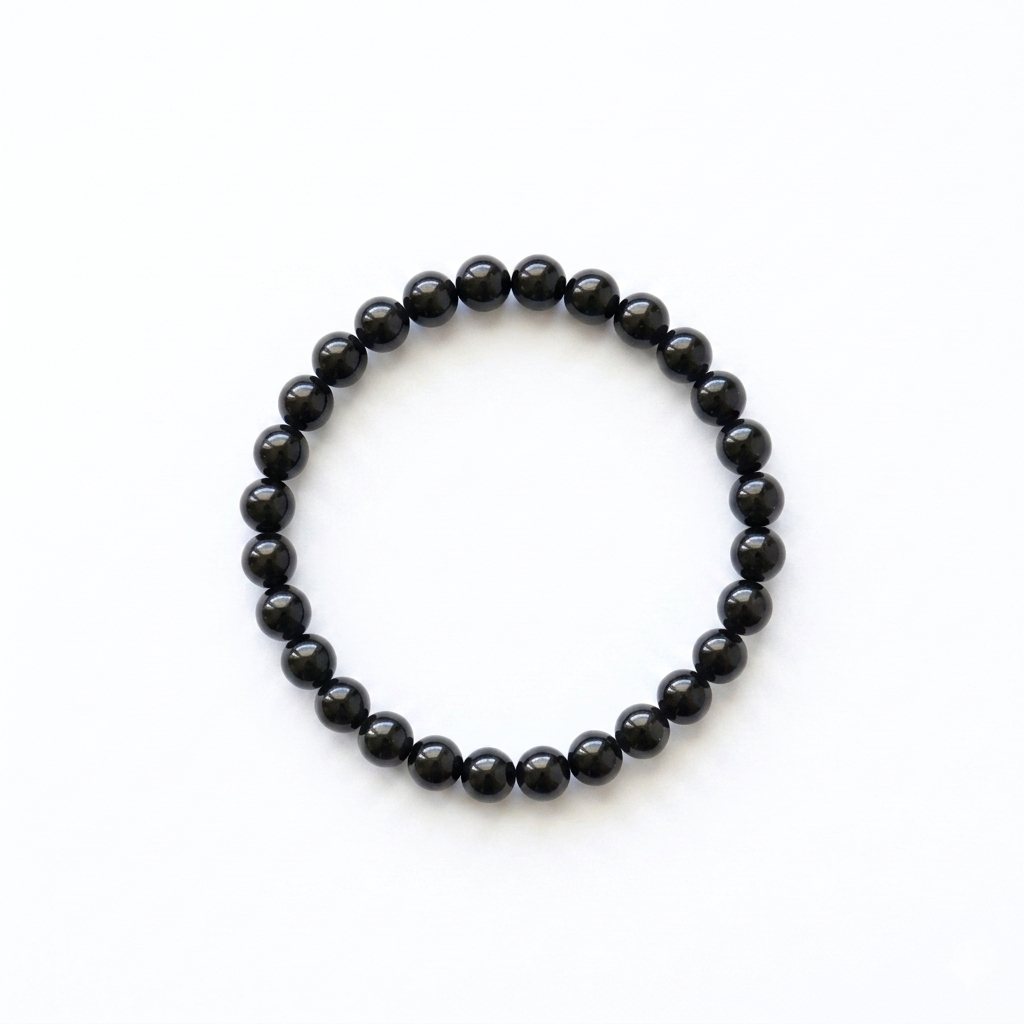 Bracelet Solstice et Minéraux en perles d'obsidienne noire naturelle – photo 3 – Frippin'Dealz
