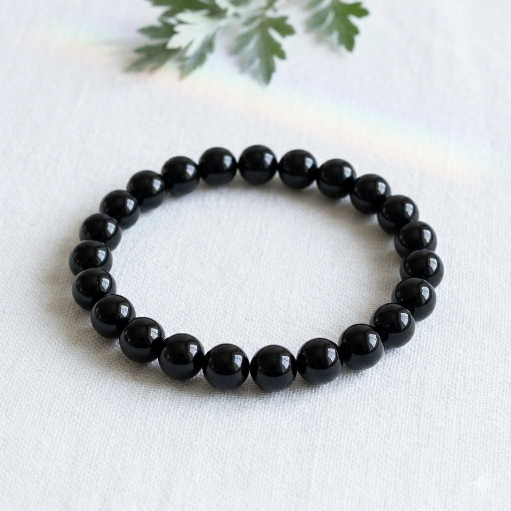 Bracelet Solstice et Minéraux en perles d'obsidienne noire naturelle – photo 4 – Frippin'Dealz