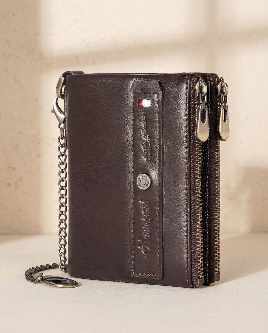 Portefeuille homme cuir de vachette RFID – photo 1 – Frippin'Dealz – photo retouchée par IA