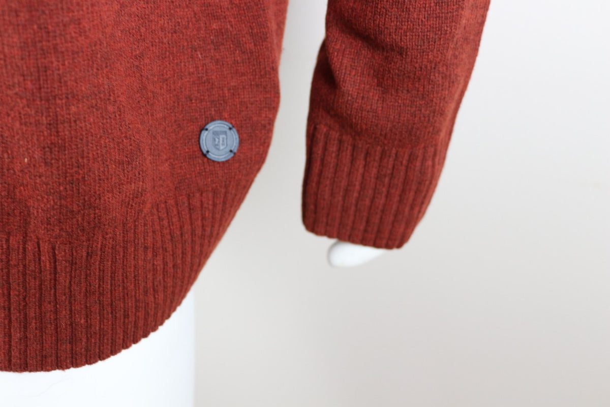 Col rond côtelé du pull State of Art rouille – Frippin'Dealz