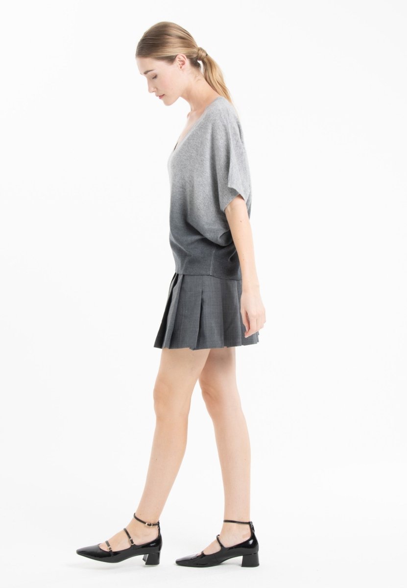 Pull col V Studio Cashmere8 en cachemire tie and dye gris – photo 1 – Frippin'Dealz