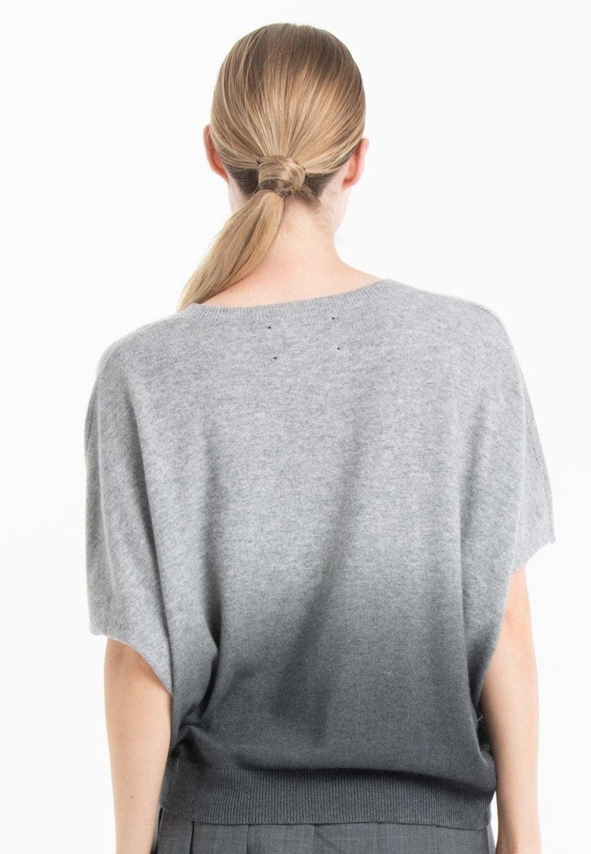 Pull col V Studio Cashmere8 en cachemire tie and dye gris – photo 2 – Frippin'Dealz