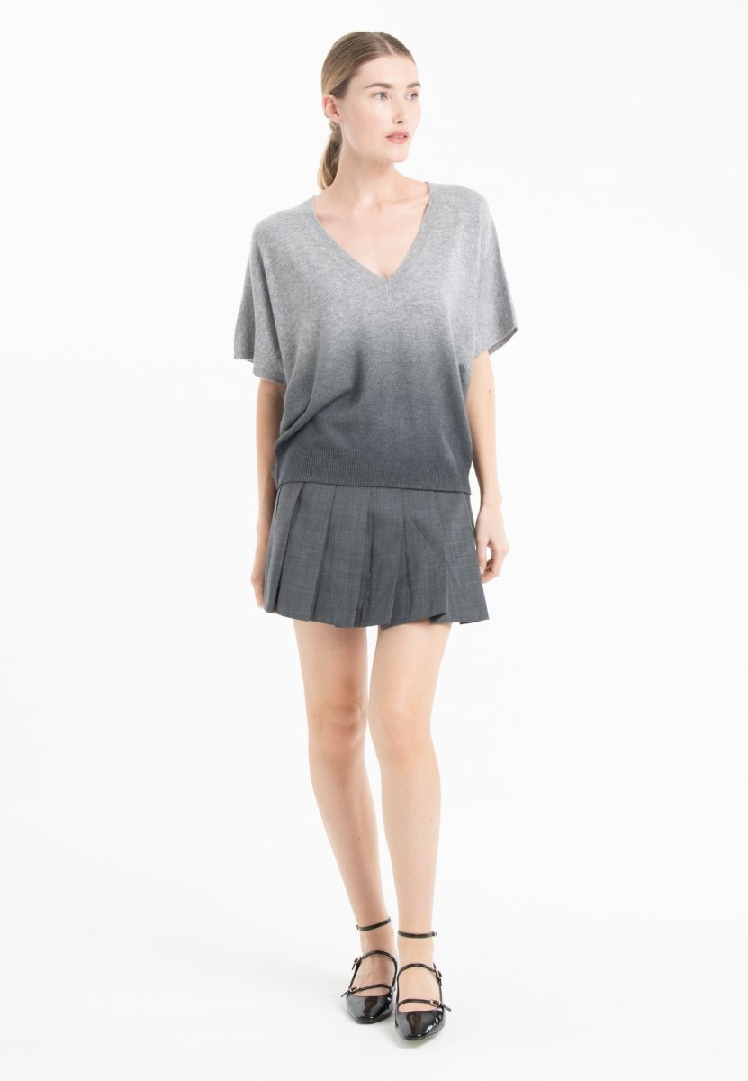 Pull col V Studio Cashmere8 en cachemire tie and dye gris – photo 4 – Frippin'Dealz