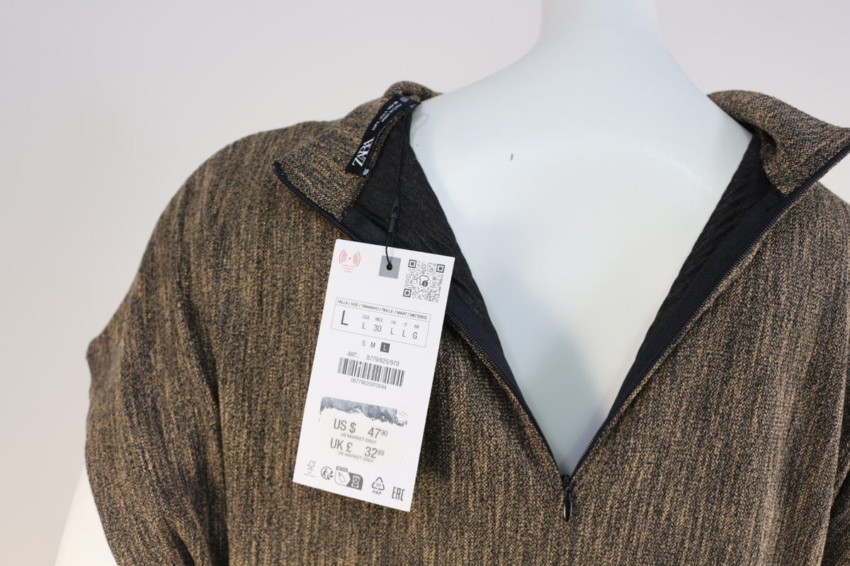 Étiquette Zara taille L de la robe, avec prix et référence – Frippin'Dealz