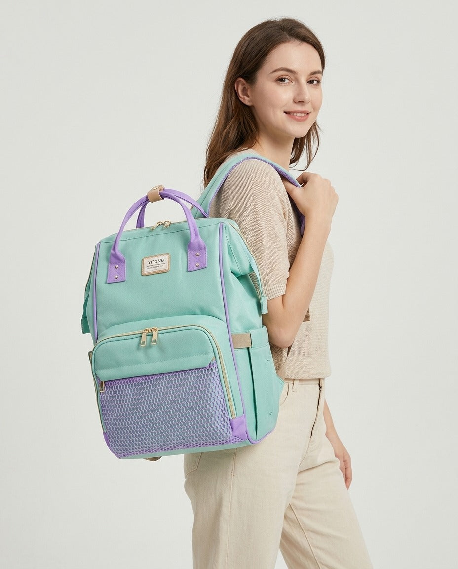 Sac à langer sac à dos grande contenance imperméable 33 coloris porté – photo générée par IA