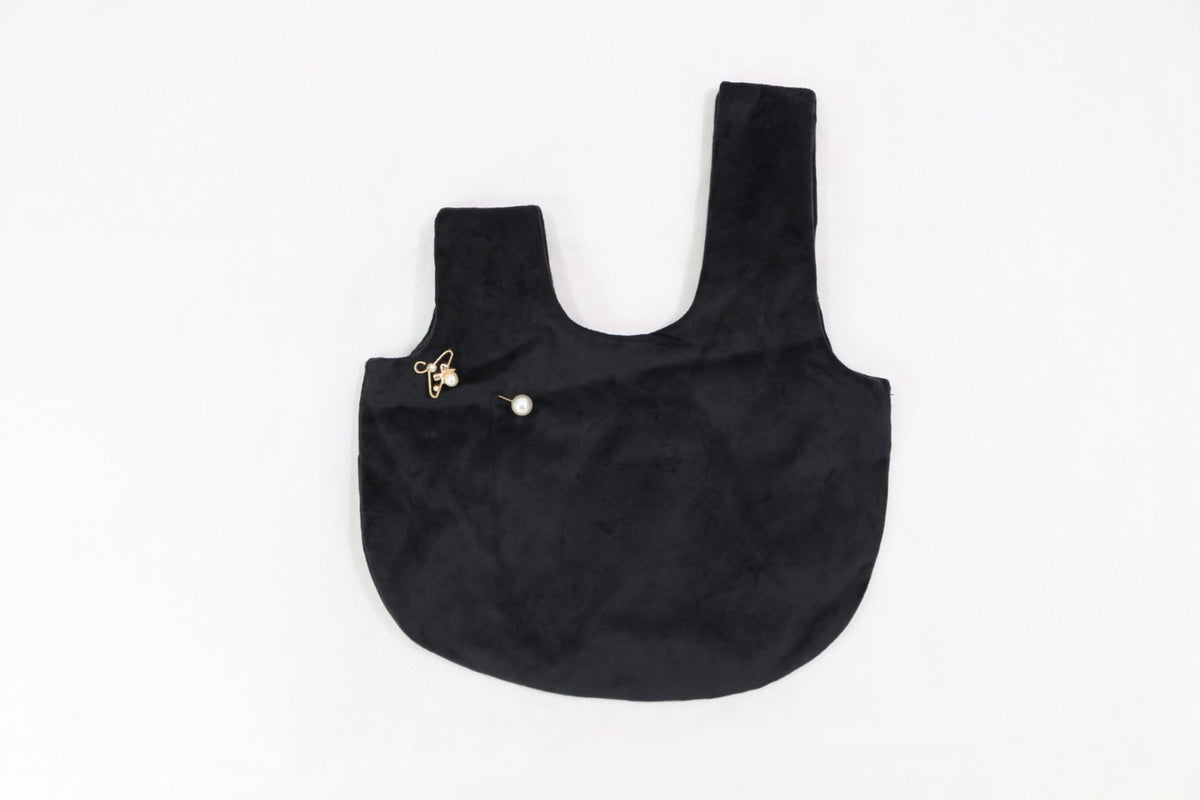 Sac à main Naf Naf noir aspect velours avec anses courtes – Frippin'Dealz