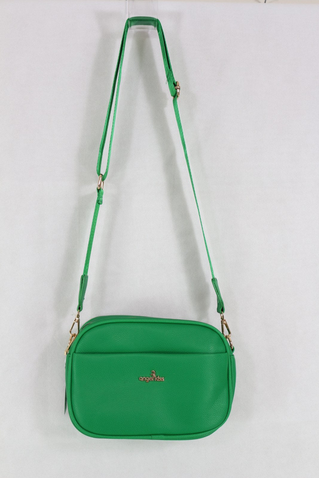 Sac bandoulière Angel Kiss vert avec sangle réglable et finitions dorées – Frippin'Dealz