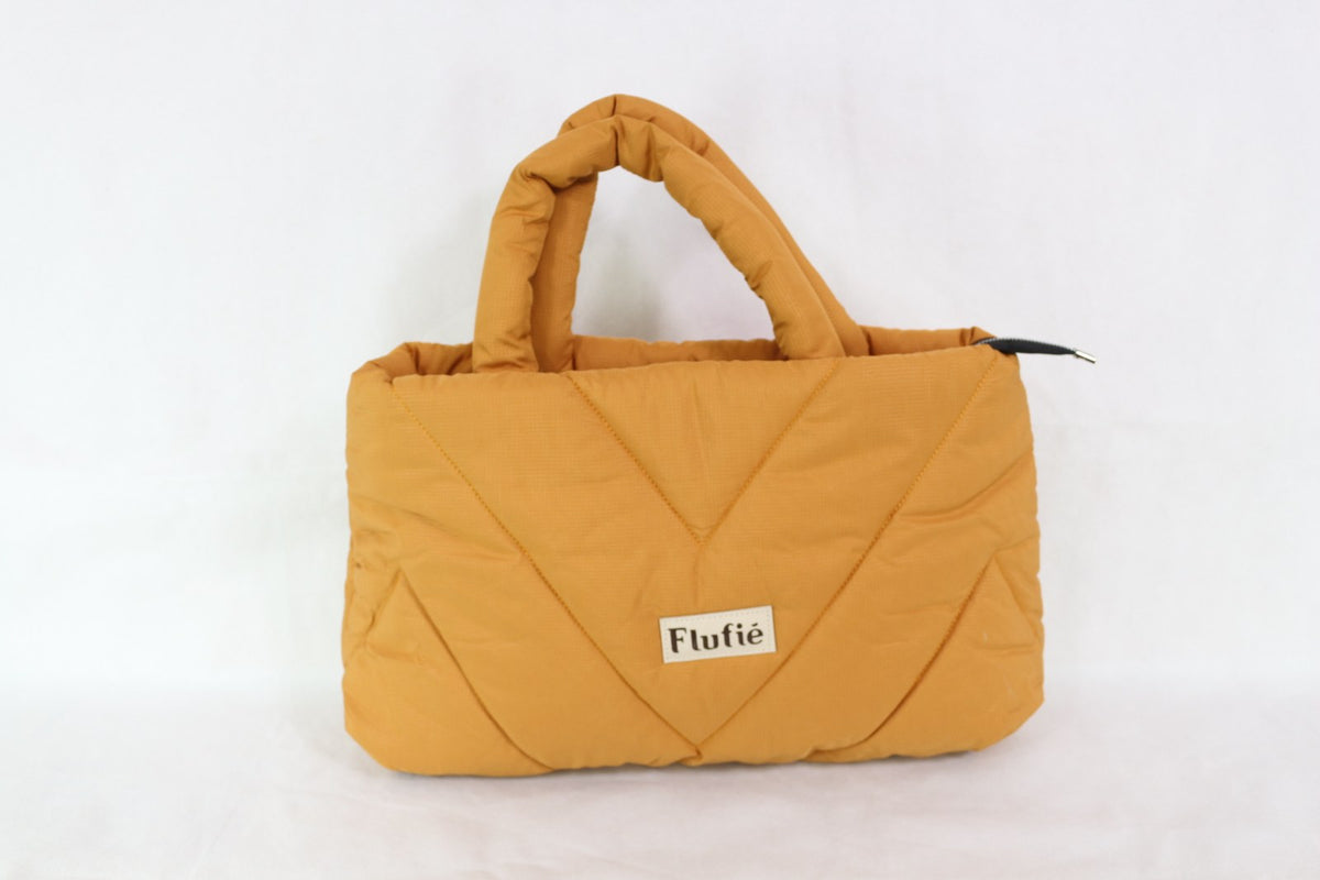 Sac cabas Flufié moutarde matelassé avec anses rembourrées – Frippin'Dealz