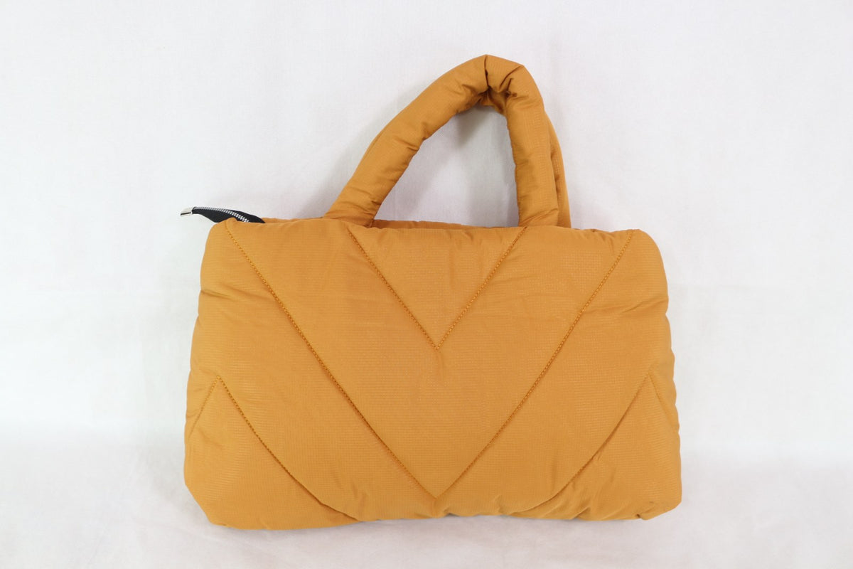 Dos du sac cabas Flufié moutarde matelassé en chevrons – Frippin'Dealz
