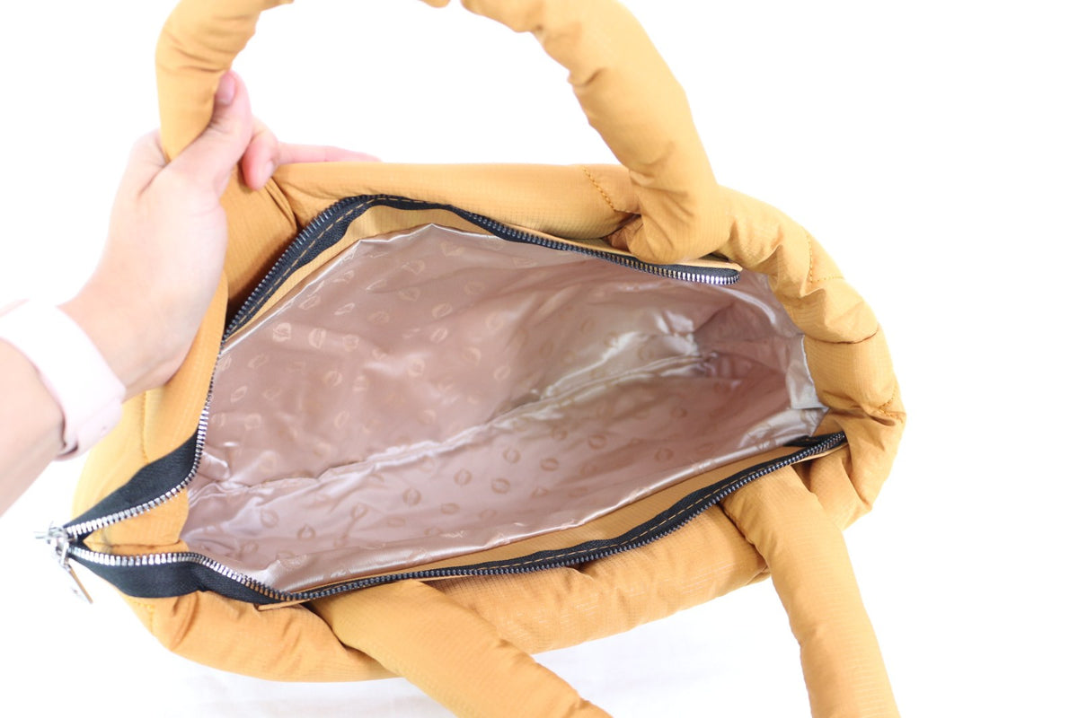 Intérieur doublé du sac cabas Flufié moutarde – Frippin'Dealz