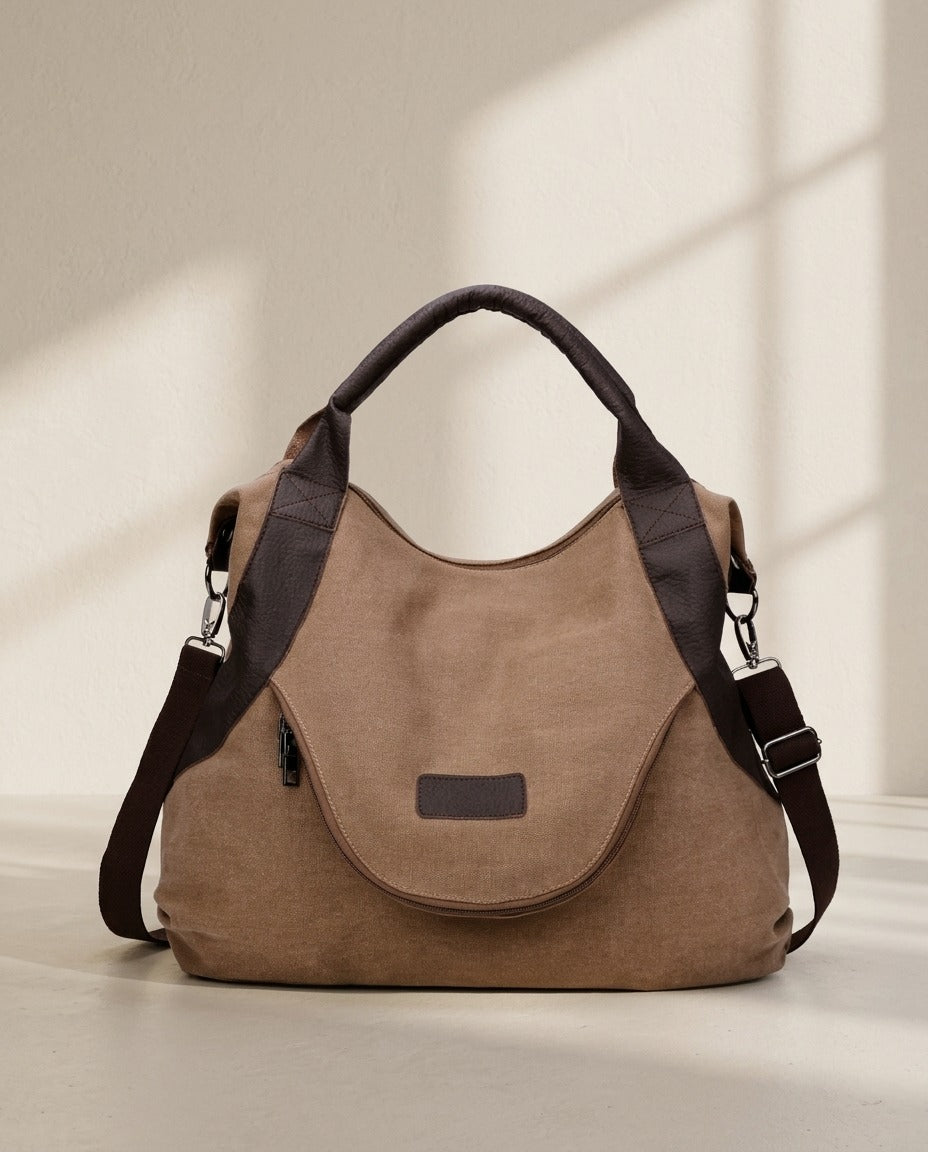 Sac à main bandoulière en toile rétro – photo 1 – Frippin'Dealz – photo retouchée par IA