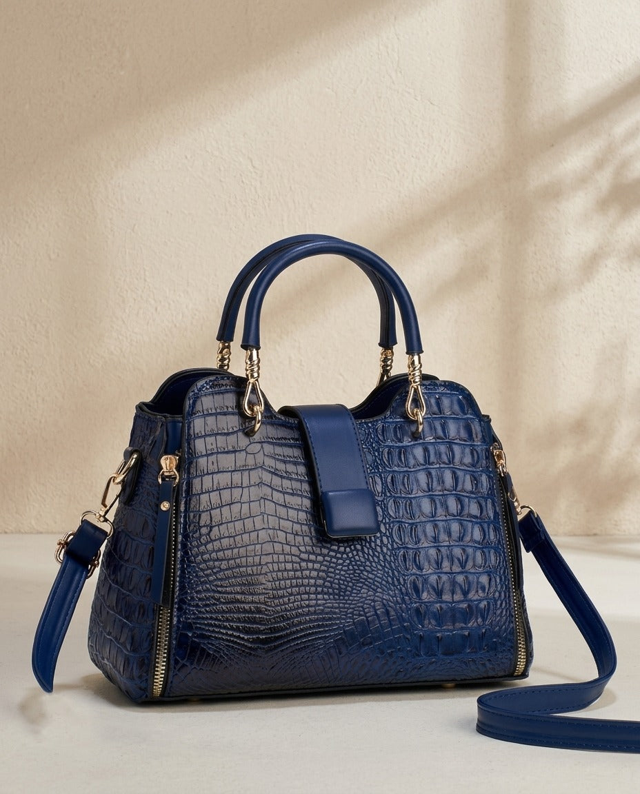 Sac à main effet croco en similicuir – photo 1 – Frippin'Dealz – photo retouchée par IA