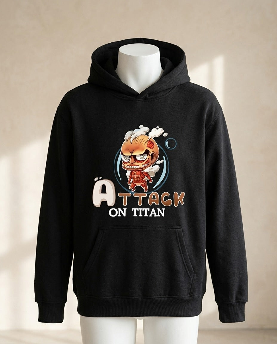 Sweat à capuche Titan Colossal chibi inspiré de L'Attaque des Titans – photo 1 – Frippin'Dealz – photo retouchée par IA