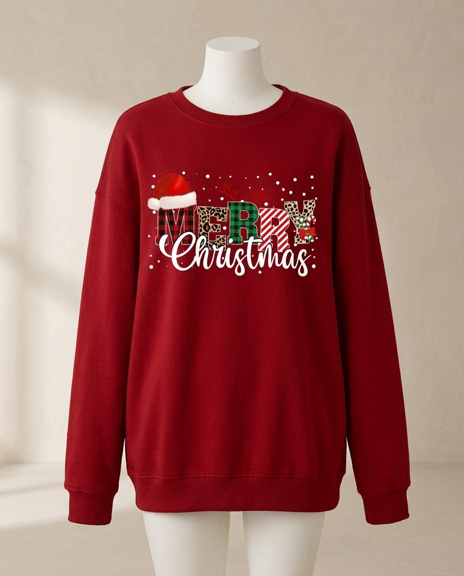 Sweat oversize Merry Christmas bonnet – photo 1 – Frippin'Dealz – photo retouchée par IA