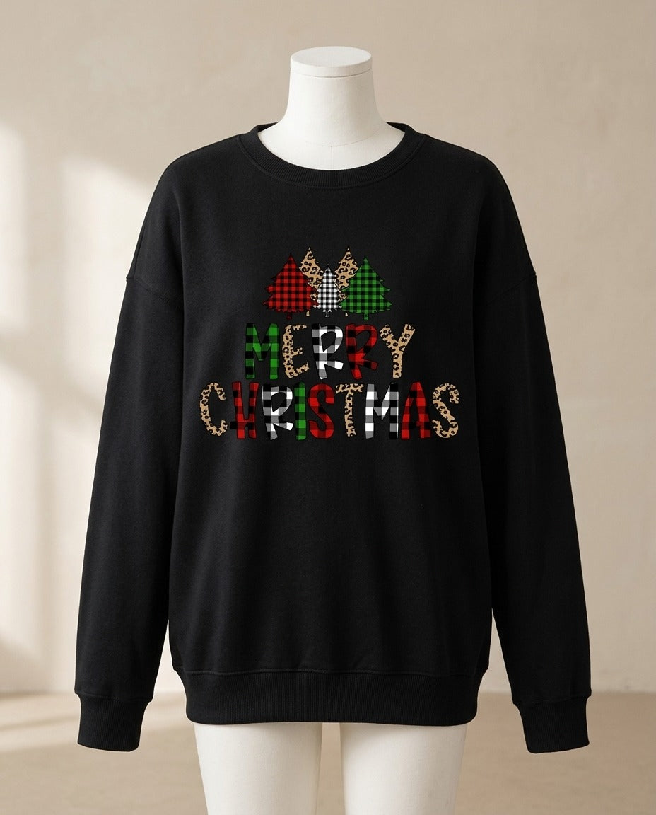 Sweat oversize Merry Christmas léopard – photo 1 – Frippin'Dealz – photo retouchée par IA