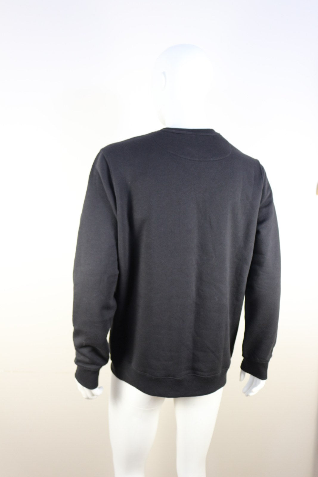 Sweat-shirt Marcus noir vue de dos, uni avec col rond – Frippin'Dealz