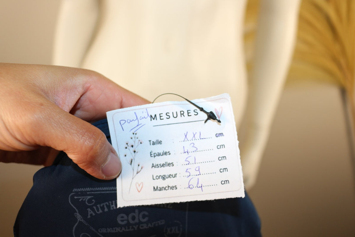 Carte de mesures de la veste edc taille XXL – Frippin'Dealz